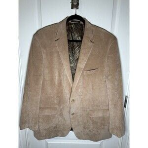 Lauren Ralph Lauren Blazer Men's 48R Light Brown Tan Corduroy Paisley Lined